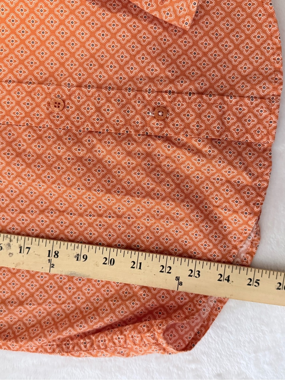 Cinch Boys Large 12 Western Shirt Orange Geometric Long Sleeve Button Up - Picture 4 of 7